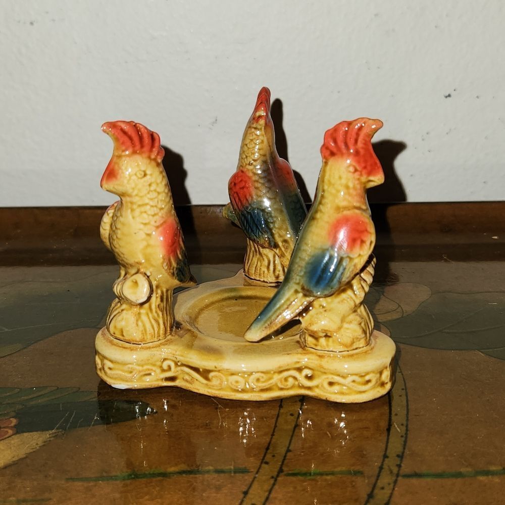 Parrot Tea Light Candle Holder Ceramic